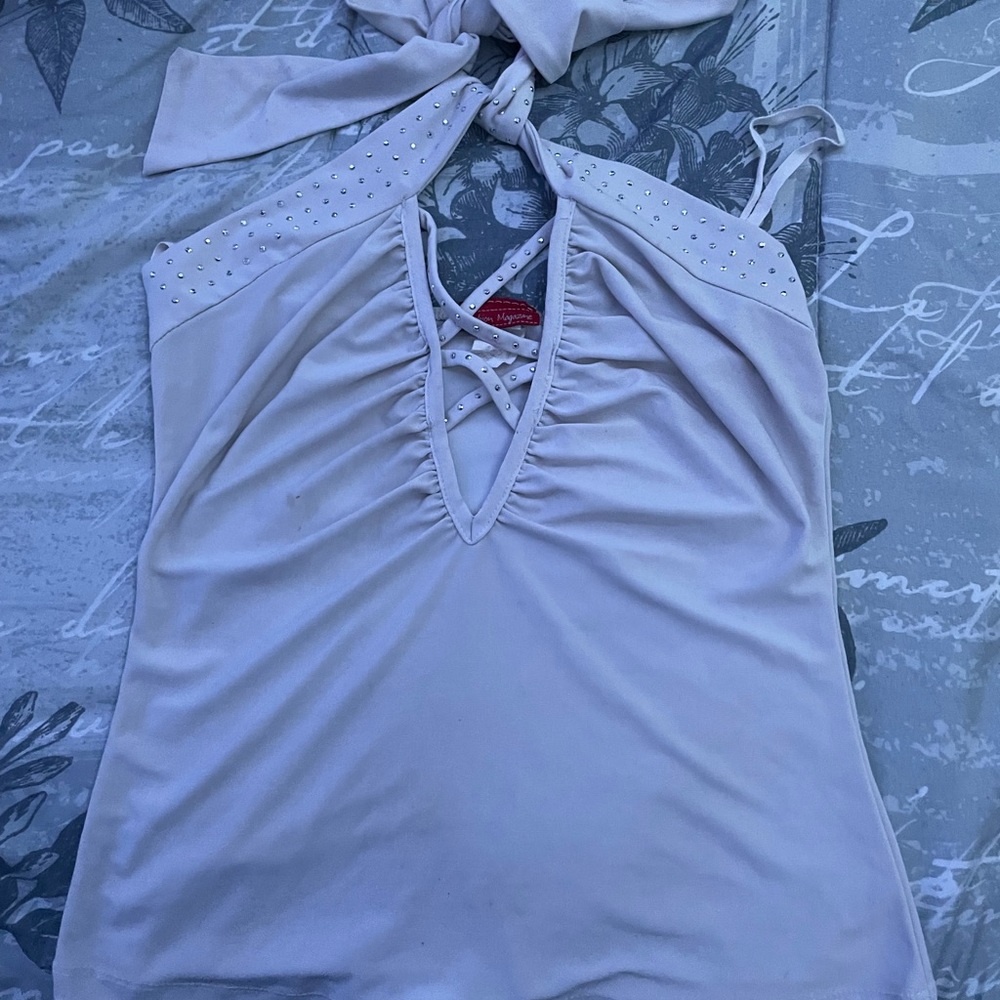 Off white halter top